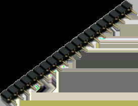 Socket header, 20 pole, pitch 2.54 mm, straight, black, 10120832