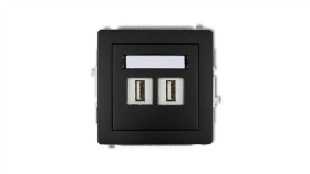 Deco Gniazdo Podwójne 2Xusb-Aa 3.0 Czarny Mat 12Dgusb-6