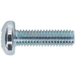 Sealey MSP620 Machine Screw M6 x 20mm Pan Head Pozi Zinc DIN 7985z Pack of 50