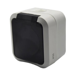 Gniazdo z uziemieniem pojedyncze natynkowe Aqua Pro IP55 białe klapka dymna / 60328