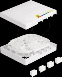 87890 FO junction box, wall mount, 4x SC simplex / LC duplex