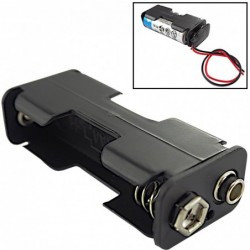 Koszyk obudowa na baterie 2xAA R6 paluszek z wyjściem na zatrzask 9V 6F22