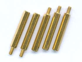 M3 TULEJKA 30mm GWINT ZEWNĘTRZNY/WEWNĘTRZNY (5 SZTUK) (ZLM3-TUL30-ZW)