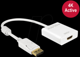 62608 DisplayPort 1.2 plug > HDMI socket, white