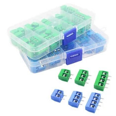 50 sztuk złączek bloków końcowych PCB o rozstawie 5,0 mm prosto pin KF301 2P 3P 4P zestaw złączek bloków końcowych PCB z wkrętam