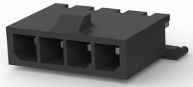 Pin header, 4 pole, pitch 3 mm, straight, black, 2-1445050-4