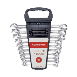 Gedore RED 3301003 Combination Ratchet open-end Wrench 10 Pieces 10-19 mm