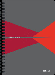 44581025 A5 spiral notebook, grid, 90 sheets, red