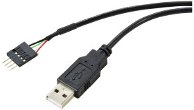 Renkforce Kabel USB USB 2.0 Złącze męskie 4 pin., Złącze męskie USB-A 0.40 m czarny ekranowanie plecione RF-5719750