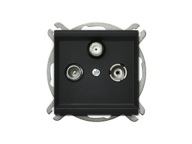 SONATA Gniazdo antenowe RTV-SAT przelotowe czarny metalik GPA-RSP/m/33 OSPEL