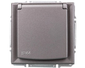 ASFORA Gniazdo 2P+PE IP44 do systemu ramkowego stal EPH2800662