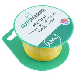 Yellow 0.5mm Thin Wall 11A Cable Mini Reel 15m