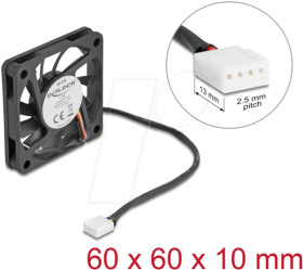 67294 Axial Fan 12 V DC, 60 x 60 x 10 mm black