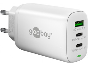 Wieloportowa szybka ładowarka USB-C PD GaN 3-portowa (65 W)...