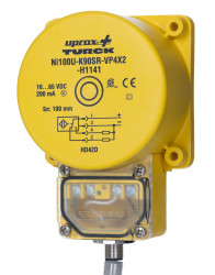 Czujnik zbliżeniowy M12 Indukcyjny 100 mm Turck Niewpuszczany 10 → 65 V DC długość 130mm w obudowie prostokątnej