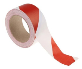 Taśma do podłogi kolor: Czerwony/biały, 50mm x 33m, RS PRO