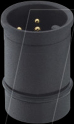 1239 03 T0CB Panel mount connector, straight, M12, 3-pin, male, black