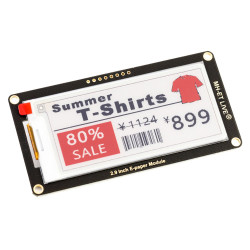 E-paper 2.9" 296x128px - wyświetlacz czarnobiały + Czerwony SPI 