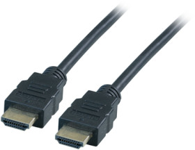 Connection cable, 1 m, black, HDMI plug type A, straight to HDMI plug type A, straight, K5430SW.1