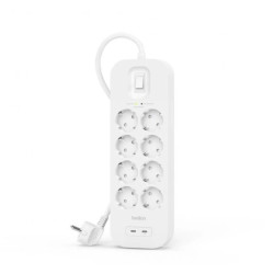 Belkin 2M, 8-portowa listwa + Dual USB-C, 30W 900J