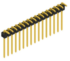 Pin header, 16 pole, pitch 2.54 mm, angled, black, 10053070