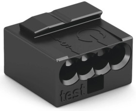 Micro junction box terminal, 4 pole, 6.0-8.0 mm², clamping points: 4, dark gray, clamp connection, 6 A, 243-204