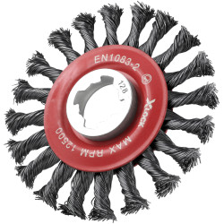 Faithfull 43115XL150 X-LOCK Conical Wire Brush 115mm M14x2, 0.50mm Steel Wire