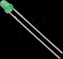 151031VS06000 LED, 3 mm, wired, green, 9 mcd, 60°