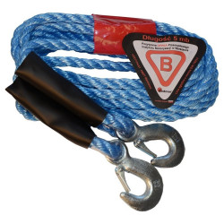 Linka holownicza sznurowa 5m z hakami 1,4-2,5T