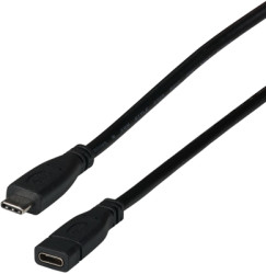 USB 3.2 extension cable, USB plug type C to USB socket type C, 0.2 m, black, EBUSBC-USBC10GE.0,2