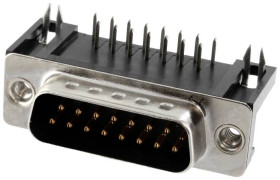 Connfly DS1037-01-15MNBKT7 Listwa męska D-Sub DS1037-01-15MNBKT7, rzędy: 2, styki: 15, 1 szt.