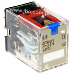 MY4IN 24DC (S) Przekaźnik 4 torowy, ze wskaźnikiem LED i z blokowanym przyciskiem testującym, 5A, OMRON, MY4IN24DCS