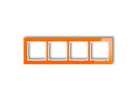 DECO Ramka 4 poczwórna uniwersalna - efekt szkła (ramka: pomarańczowa: spód: biały) pomarańczowy 13-0-DRS-4 KARLIK