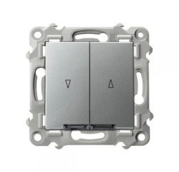 SZAFIR Łącznik żaluzjowy z podświetleniem niebieskim z blokadą mechaniczną srebrny ŁP-7ZBS/m/18