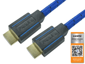 Kabel HDMI 1.8m A: HDMI B: HDMI A: Męskie B: Męskie Premium High Speed Premium Certified V2.0 B