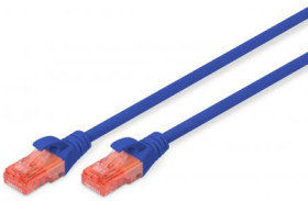 Patch cable, RJ45 plug, straight to RJ45 plug, straight, Cat 6, U/UTP, PVC, 1 m, blue, DK-1612-010/B