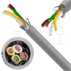 Kabel sterowniczy TECHNOTRONIK LIYCY 4x0,25mm2 szary 300/300V ekranowany olejoodporny linka Technokabel