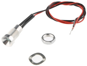 Lampka kontrolna do montażu panelowego, Żółta 8mm Wyprowadzenia Oxley