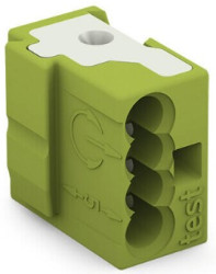 Socket terminal, 1 pole, 5.0-6.0 mm², clamping points: 4, light green, clamp connection, 6 A, 243-724