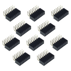 Listwa stykowa 2.54mm kątowa 2x7, czarna - 10 szt.