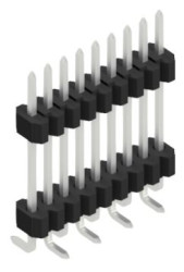 Pin header, 9 pole, pitch 1.27 mm, angled, black, SLVW9SMD1029Z