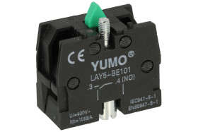 Styk pomocniczy; LAY5-BE101 NO; 3A; 240V AC; czarny; plastik; zwierny; szybko-przełaczający; panelowe LAY5; Onpow; RoHS