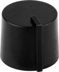 Pointer knob, 6 mm, plastic, black, Ø 21 mm, H 14 mm, 4458.6321