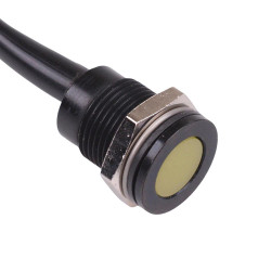 Q14F5BXXY12E-X0525 Yellow Flush 14mm 12VDC Panel Indicator IP67 APEM