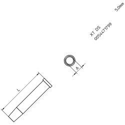 Weller T0054471799 XT DS Soldering Tip Round 5.0mm