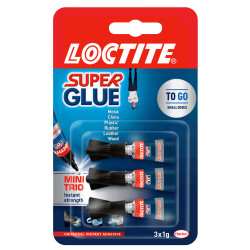 LOCTITE 2977850 Super Glue Mini Trio Tube 3 x 1g
