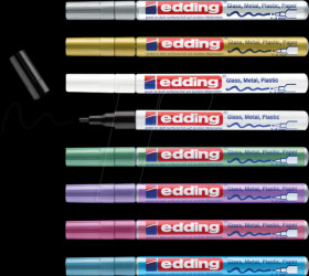 4-751-8-999 Gloss paint marker, 1 - 2 mm, set of 8