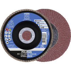 PFERD 67604125 Polifan Flap Disc 125mm 22.23mm Bore High Power Pack of 10