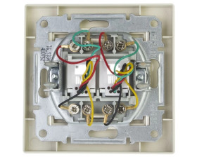 Gniazdo telefoniczne Asfora podwójne 2xRJ11 kremowe z ramką EPH4200123