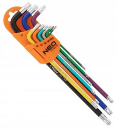 Klucze torx T10-50 kolorowe /zestaw 9 szt/ 09-518